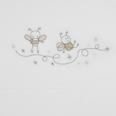 Sábana Trip.Capazo Bordada Abejitas Beig Sonpetit